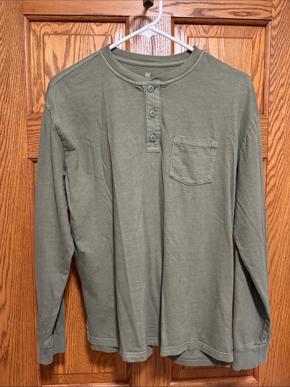 GAP Boy’s Long Sleeve Henley - Olive